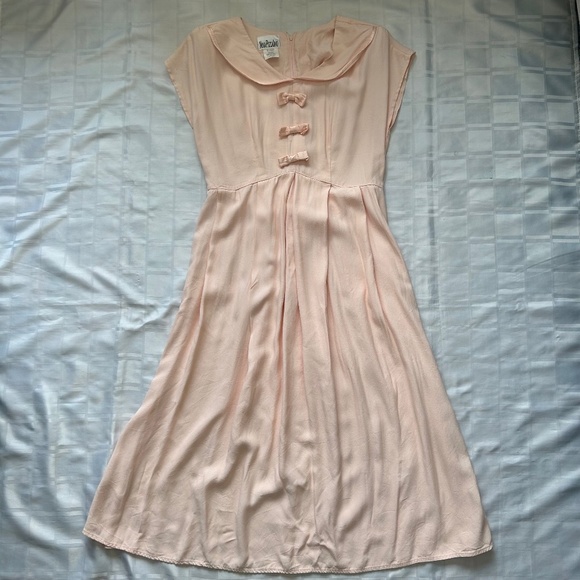 Nina Picciano Soft Pink Vintage Sailor Style Mid-length Dress - Picture 1 of 13